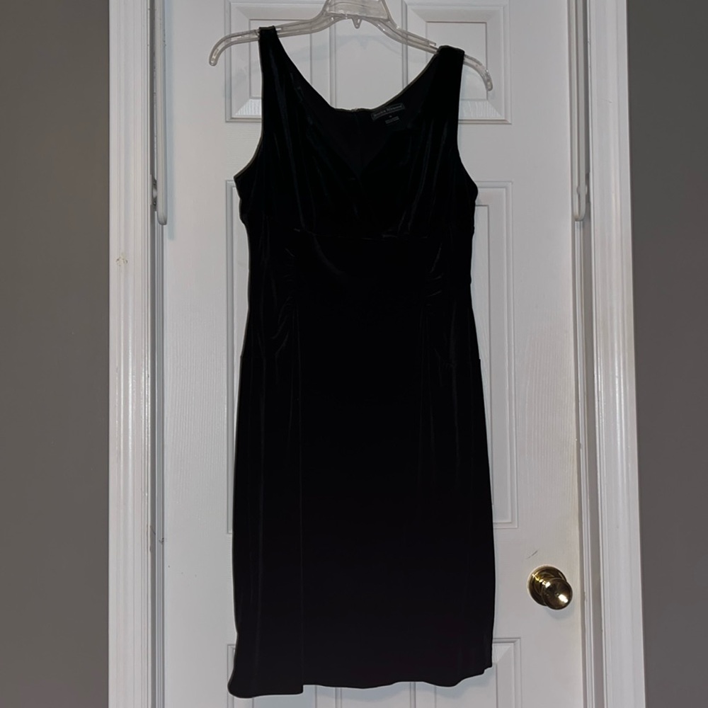 Sleeveless velvet little black dress.  Never worn
